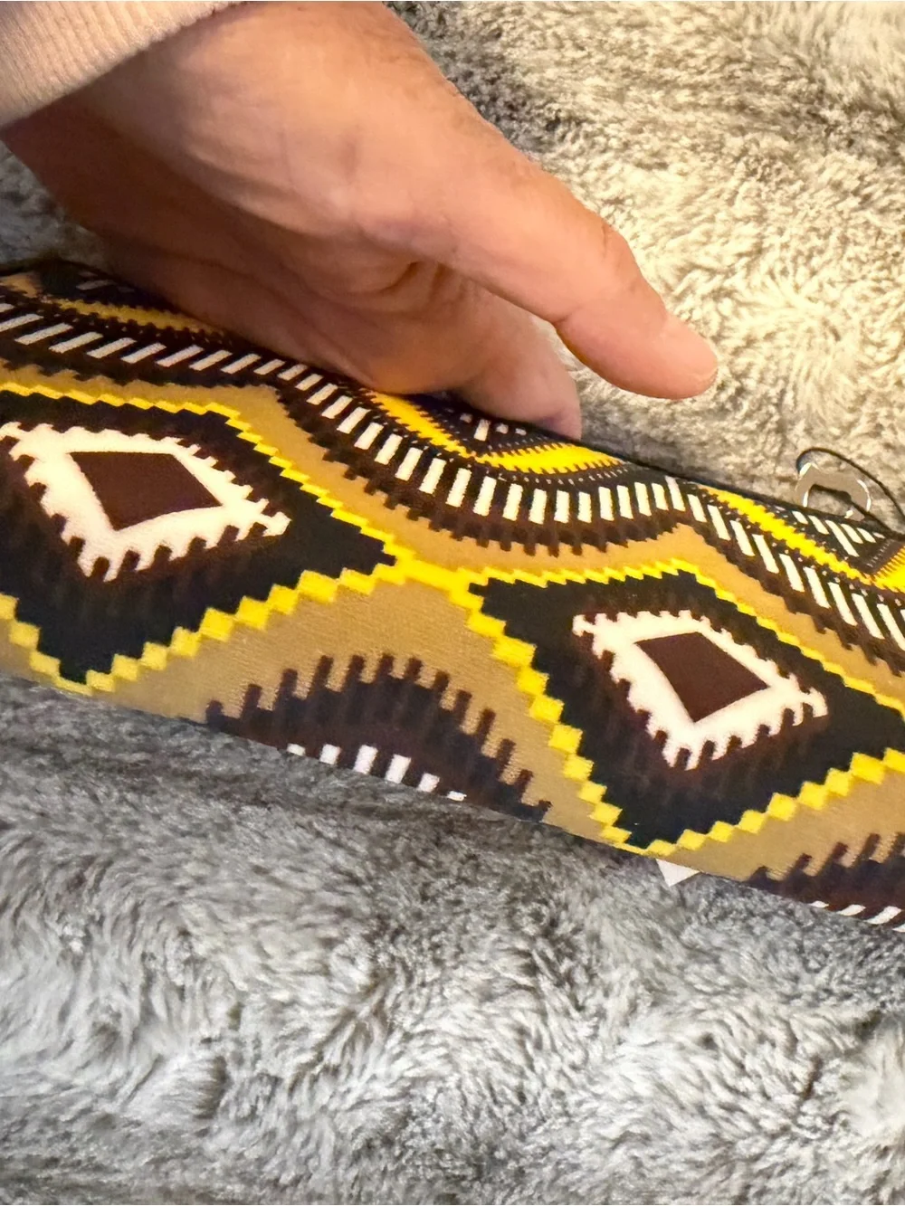 NWT Gigi Hill Geometric Print Zip Around Wallet Black Yellow